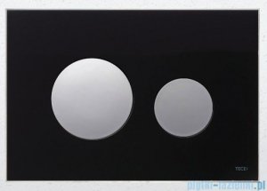 Tece Przycisk spłukujący ze szkła do WC Teceloop, szkło czarne przyciski chrom połysk 9.240.656