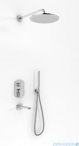 Kohlman Foxal zestaw prysznicowo-wannowy z deszczownicą 40 cm chrom QW211FR40