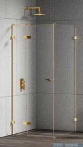 New Trendy Eventa Gold Shine kabina prysznicowa prostokątna 80x110x200 cm lewa przejrzyste Złoty połysk EXK-4693