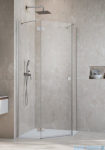 Radaway Essenza 8 Brushed Nickel Ptj kabina pięciokątna 100x100cm lewa szczotkowany nikiel 10490000-91-01L/10490300-01-01