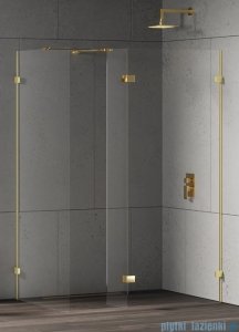New Trendy Eventa Gold Shine kabina walk-in 120x90x200 cm z dodatkową ścianką przejrzyste EXK-4890/EXK-4865