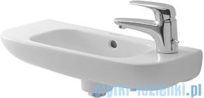 Duravit D-Code umywalka mała z przelewem z otworem na baterię z prawej strony 500x220 mm 070650 00 082