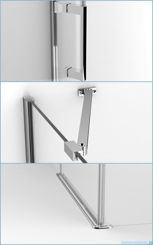 Besco Viva kabina prostokątna prawa 120x80x195cm przejrzyste VPP-128-195C