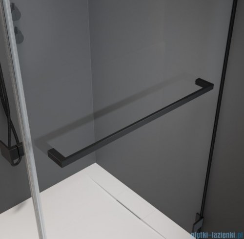 Radaway Nes 8 Black Dws I drzwi wnękowe 130cm W2 lewe czarny mat szkło przejrzyste 10078120-54-01L+10078112-01-01