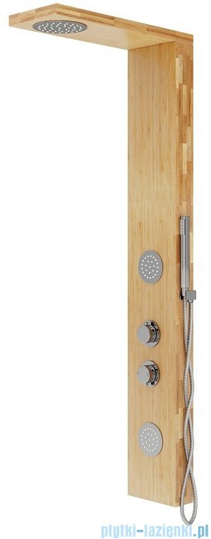 Corsan Balti panel prysznicowy z mieszaczem chrom drewno bambusowe B-001MCH
