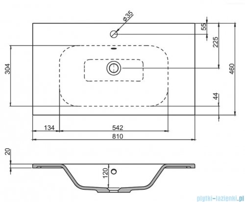 Oristo Are umywalka meblowa konglomeratowa 80x46cm UME-AR-80-92