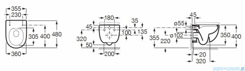 Roca Meridian Compacto Rimless miska wc podwieszana   A346244000