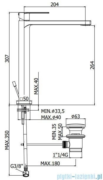 Paffoni Tango bateria umywalkowa chrom TA081CR