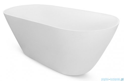 Besco Moya Matt 170x72cm wanna wolnostojąca biała matowa konglomeratowa + syfon klik-klak chrom czyszczony od góry #WMMB-170MKC