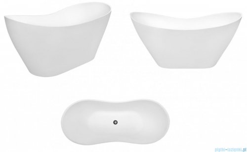 Besco zestaw wanna wolnostojąca Viya 160x70cm + bateria Decco chrom  #WMD-160-V/BW-D-CH