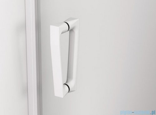 SanSwiss Cadura White Line drzwi wahadłowe 80cm jednoczęściowe lewe z profilem przyściennym biały mat CA1CG0800907