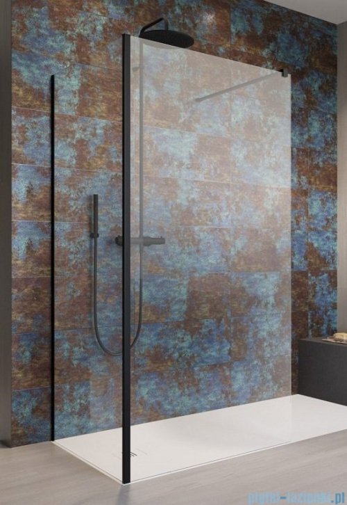 Radaway Modo New Black IV kabina Walk-in 80x90 czarny mat/szkło przejrzyste 389584-54-01/389094-54-01