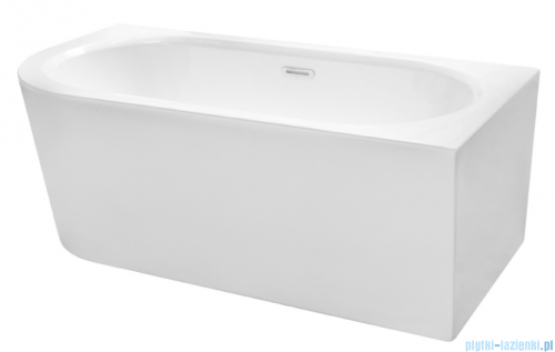 Besco Avita A-line 170x75cm wanna wolnostojąca przyścienna prawa akrylowa + syfon klik-klak biały z przelewem slim #WAA-170APBS