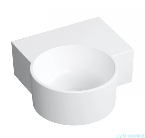 Omnires Ovo M+ umywalka nablatowa/wisząca prawa 33x34 cm biały mat OVO335UWPBM