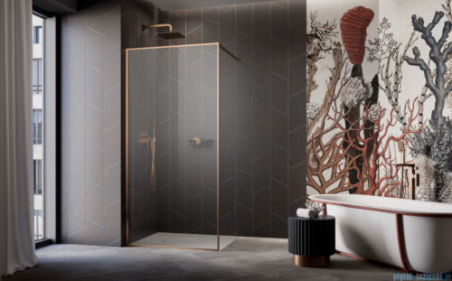 Radaway Modo F II Brushed Copper kabina Walk-in 85x201cm Szczotkowana Miedź szkło przejrzyste 10409085-93-01