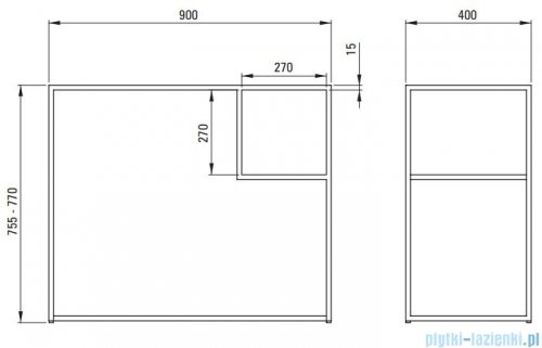 Deante Correo Nero konsola łazienkowa stojąca modułowa 90x40 cm czarny mat CKC N90A