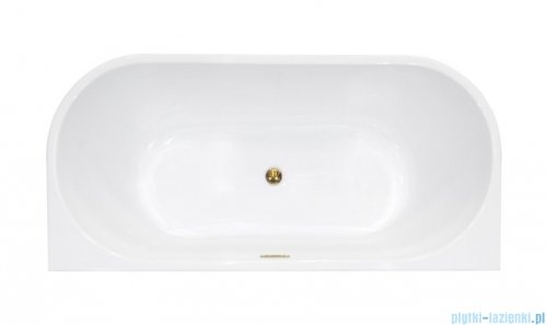 Besco Vica New wanna 170x80cm wolnostojąca przyścienna z przelewem szczelinowym slim syfon klik-klak złoty #WAS-170VNZL