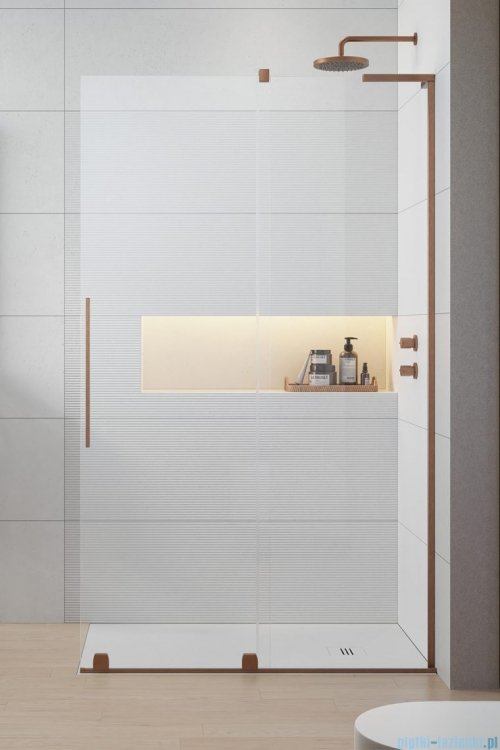 Radaway Furo SL Brushed Copper kabina Walk-in 120x200cm prawa szczotkowana miedź 10306638-93-01R/10110594-01-01