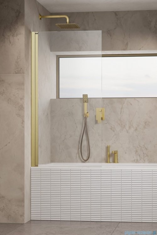 Radaway Nes Pnj Brushed Gold parawan nawannowy 60cm lewy szczotkowane złoto 10011060-99-01L
