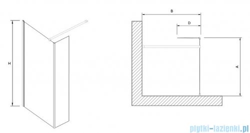 Clusi Ares kabina Walk-in z ścianką boczną 90x200 cm lewa przejrzyste 3329ARE90L