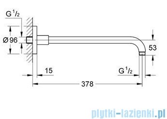 Grohe Ondus Rainshower ramię prysznica 378mm chrom 28982000