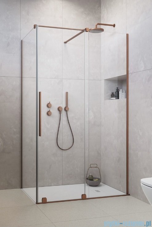 Radaway Furo Kdj Brushed Copper kabina 120x120cm prawa szczotkowana miedź 10104622-93-01R/10110580-01-01/10113120-01-01