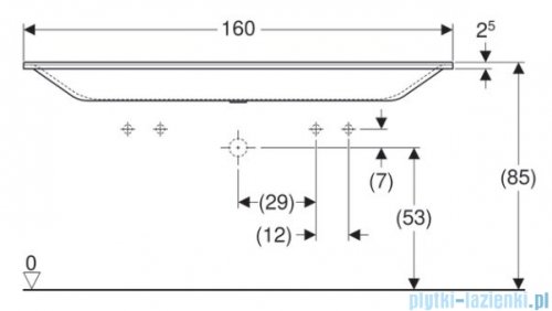Geberit Xeno 2 Umywalka meblowa z otworami na baterie 160x48 cm 500.279.00.1