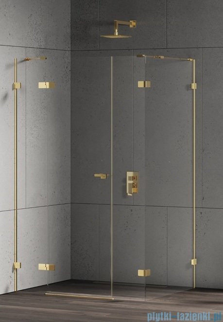 New Trendy Eventa Gold Shine kabina prysznicowa prostokątna 110x100x200 cm lewa przejrzyste Złoty połysk EXK-4786
