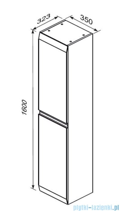Oristo Brylant szafka boczna wysoka 35x160x32cm oliwkowy mat OR36-SB2D-35-17-V3