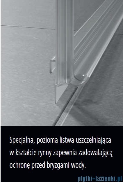 Kermi Nica drzwi przesuwne 2-częściowe z polem stałym prawe 100 cm NID2R10020VPK