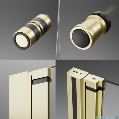 Radaway Nes 6 Kdj B Brushed Light Gold kabina 90x100cm prawa szczotkowane jasne złoto 10025090-98-01R/10039100-01-01