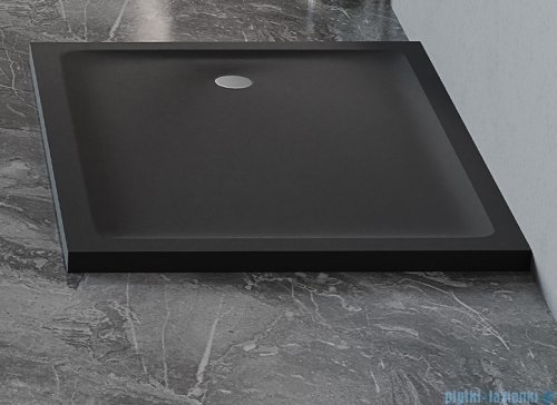 New Trendy Mild Satin Black Brodzik akrylowy prostokątny 110x90x4,5 cm czarny mat B-0681