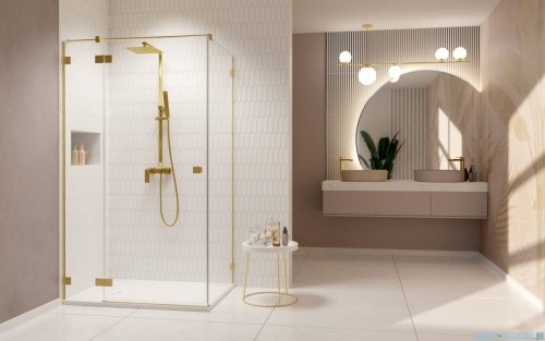 Radaway Essenza Pro Brushed Gold Kdj kabina 120x90cm lewa szczotkowane złoto 10097120-99-01L/10098090-01-01