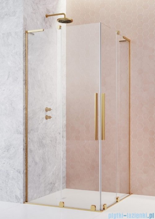 Radaway Furo SL Gold KDD kabina 80x90cm złoty połysk/szkło przejrzyste 10305080-09-01L/10305090-09-01R