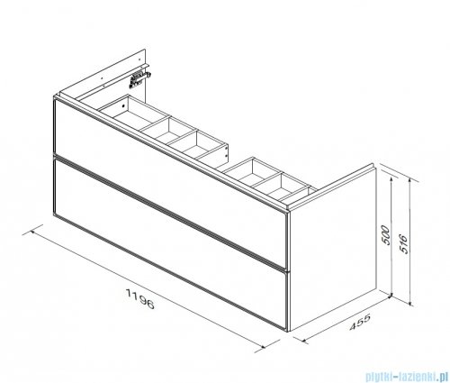 Oristo Lagom szafka podumywalkowa wisząca 120x50x45 Szaroniebieski Mat OR53-SD2S-120-16