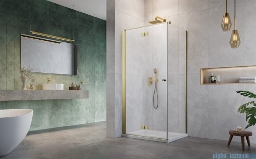 Radaway Nes KDJ B Brushed Gold kabina 80x75 lewa szczotkowane złoto 10025080-99-01L/10039075-01-01