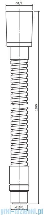 Omnires wąż kuchenno-wannowy 180 cm biały mat 062MWM
