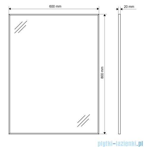 Excellent Kuadro lustro wiszące w ramie biały mat 80x60 cm DOEX.KU080.060.WH