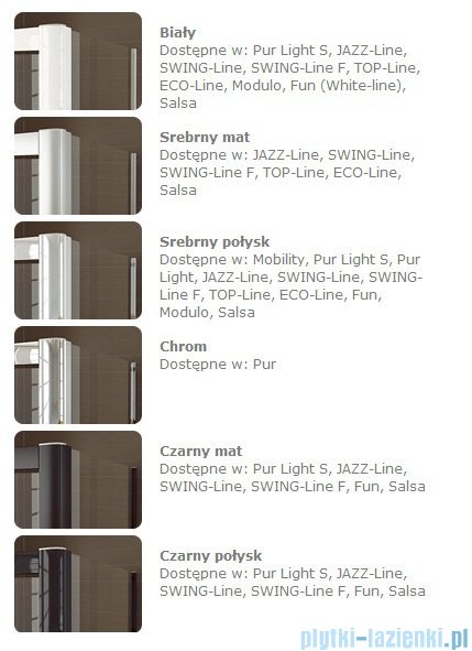SanSwiss Top-Line TOPS4 Drzwi prysznicowe 4-częściowe 140cm profil połysk TOPS414005007