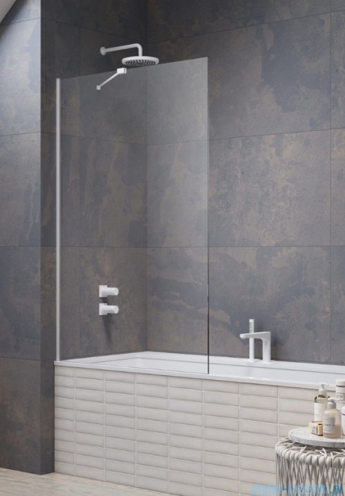 Radaway Modo New White Pnj parawan nawannowy 50cm L/P biały mat/szkło przejrzyste 10006050-04-01