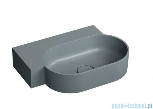 Omnires Ovo M+ umywalka nablatowa/wisząca lewa 55x38 cm ash grey mat OVO555UWLAG