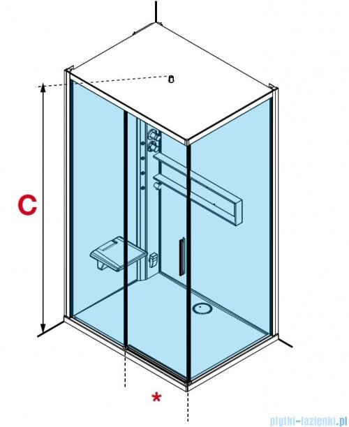 Novellini Glax 2 2.0 kabina z hydromasażem 120x80 lewa total biała G222P129SM1-1UU