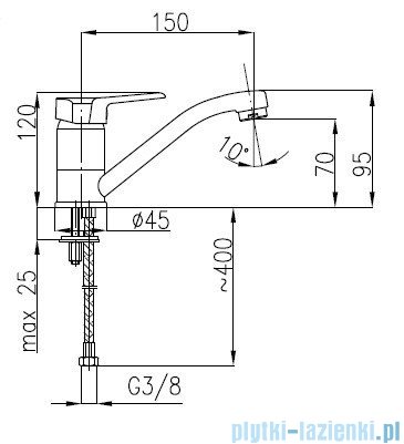 KFA BERYL Bateria umywalkowa stojąca 4802-915-00