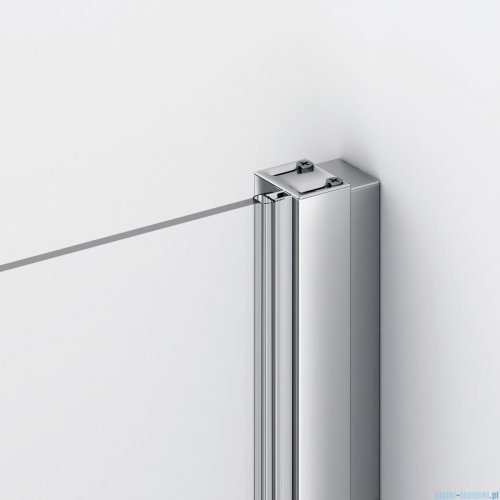 Ronal ANNEA AN13 Drzwi jednoczęściowe ze ścianką stałą w linii 120x200cm lewe srebrny połysk AN13G12005007