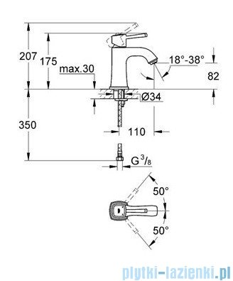 Grohe Bateria umywalkowa Grandera DN15 chrom/złoty bez zestawu odpływowego 23310IG0