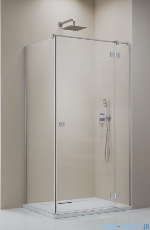 Radaway Essenza Kdj Brushed Nickel kabina 80x90cm prawa szczotkowany nikiel 1385043-91-01R/1384050-01-01