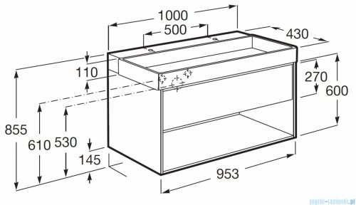 Roca Tura Unik zestaw szafka z umywalką 100x43x60 TERAKOTA A852038560