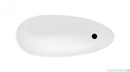 Besco Keya 165x70cm wanna biało-czarna wolnostojąca + syfon klik-klak złoty czyszczony od góry #WMD-165-KWG