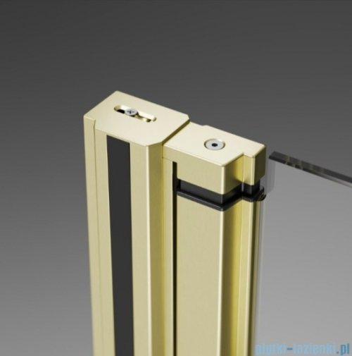 Radaway Nes 6 KDD B Brushed Light Gold kabina walk-in 90cm lewa szczotkowane jasne złoto szkło przejrzyste 10024090-98-01L