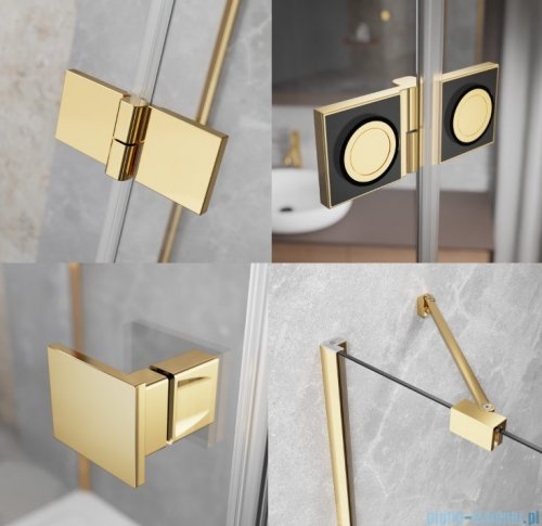 Radaway Essenza Gold Kdj+S kabina 75x120x75cm lewa złoty połysk szkło przejrzyste 1384049-01-01/1385024-09-01L/1384049-01-01